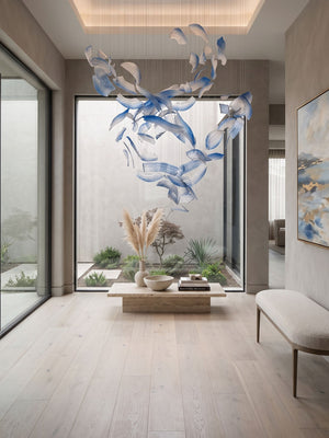 Brush Art Glass Chandelier