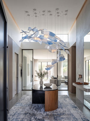 Brush Art Glass Chandelier