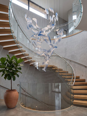 Brush Art Glass Chandelier