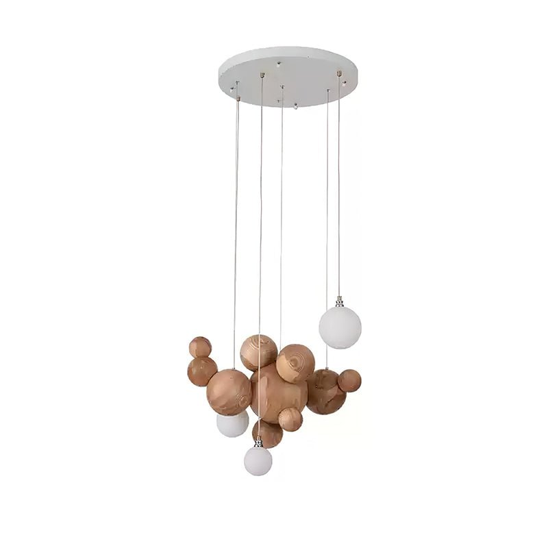 Bubble Wood Balls Chandelier – detail 11