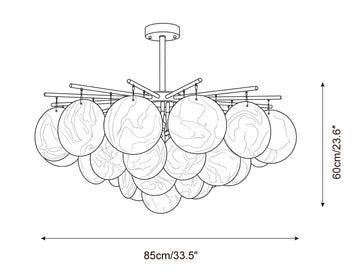 Caeloria Alabaster Chandelier — Dimension drawings 1