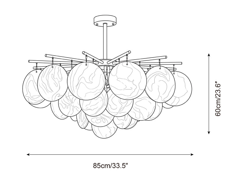 Lampadario in Alabastro Caeloria — Disegni dimensionali 1