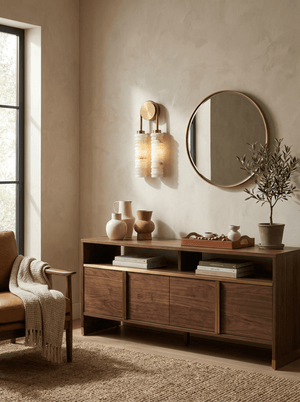 Calla Ribbed Alabaster Sconce
