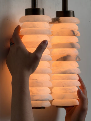 Calla Ribbed Alabaster Sconce