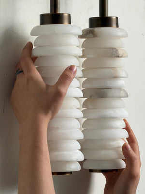 Calla Ribbed Alabaster Sconce