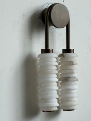 Calla Ribbed Alabaster Sconce
