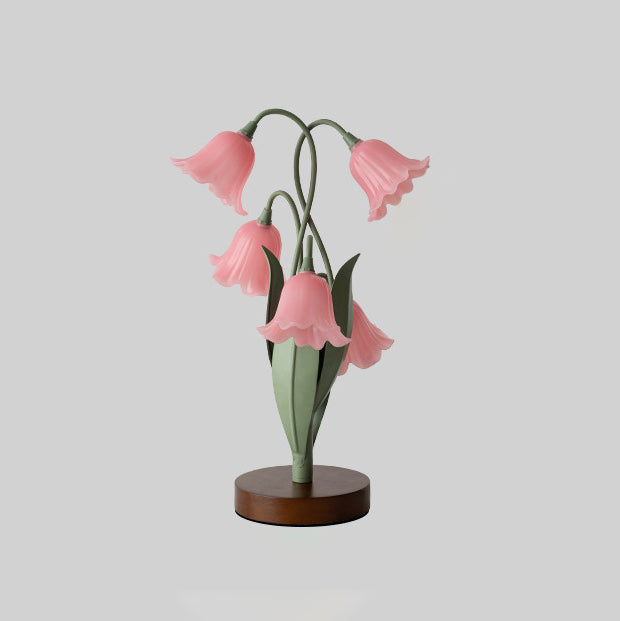 Campelle pink lily of the valley flower table lamp for bedside