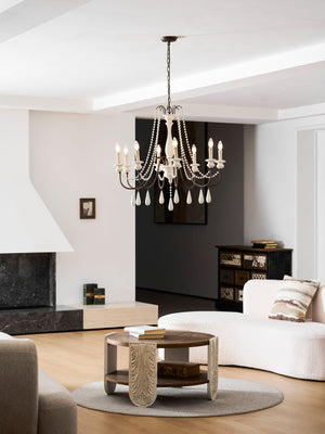 Candle Style Beaded Chandelier