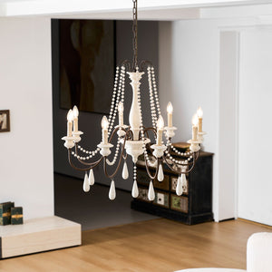 Candle Style Beaded Chandelier