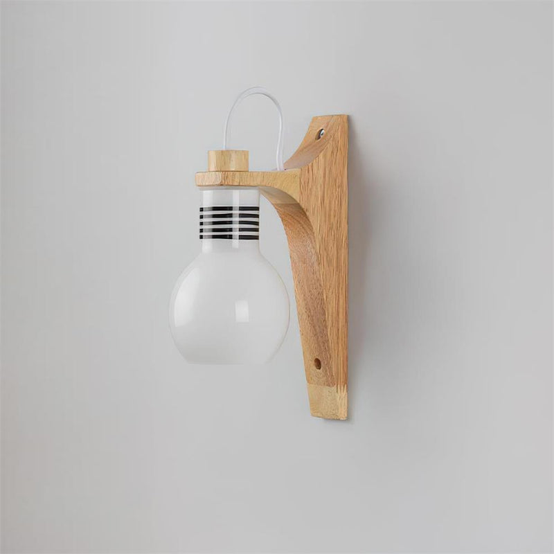 Wood Bracket Globe Wall Lamp – detail 4