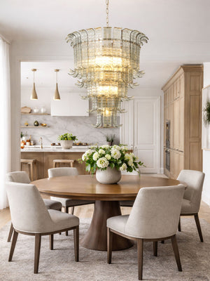 Cascade Glass Green Chandelier