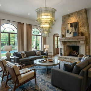 Cascade Glass Green Chandelier