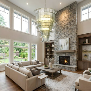Cascade Glass Green Chandelier