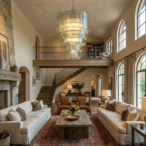 Cascade Glass Green Chandelier