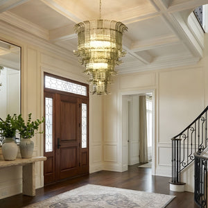 Cascade Glass Green Chandelier