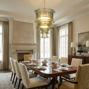 Cascade Glass Green Chandelier