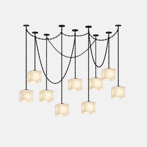 Cascade Chain Cube Chandelier