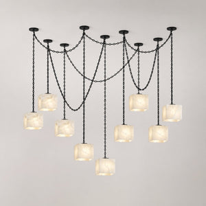 Cascade Chain Cube Chandelier
