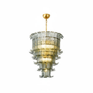 Cascade Glass Green Chandelier