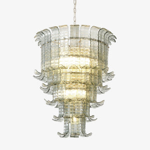 Cascade Glass Green Chandelier