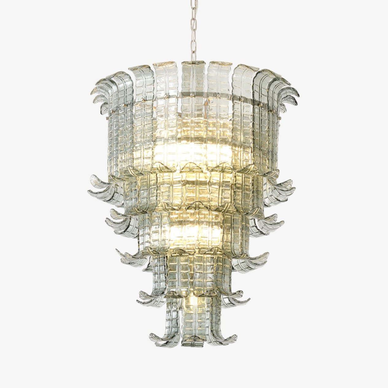 Cascade Glass Green Chandelier