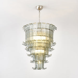Cascade Glass Green Chandelier