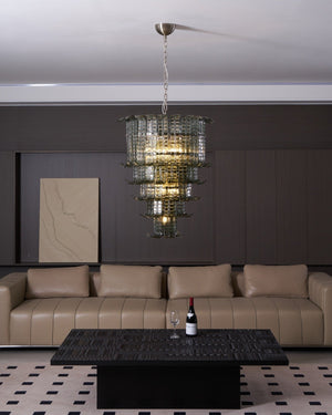 Cascade Glass Green Chandelier