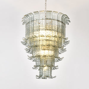 Cascade Glass Green Chandelier