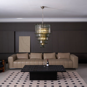 Cascade Glass Green Chandelier