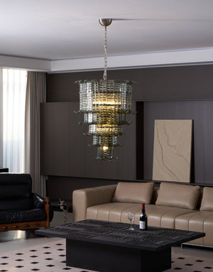 Cascade Glass Green Chandelier