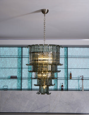 Cascade Glass Green Chandelier