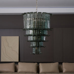 Cascade Glass Green Chandelier