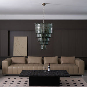 Cascade Glass Green Chandelier