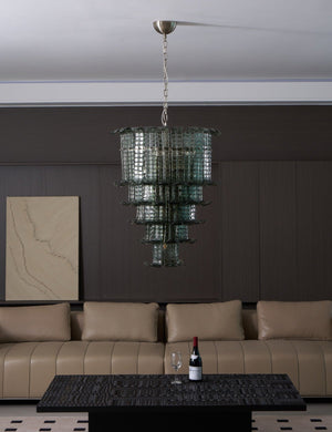 Cascade Glass Green Chandelier