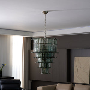 Cascade Glass Green Chandelier