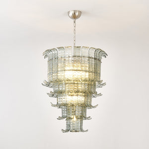 Cascade Glass Green Chandelier
