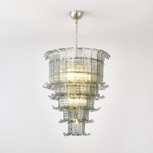 Cascade Glass Green Chandelier