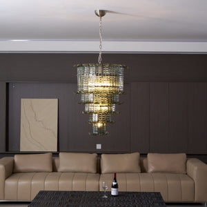 Cascade Glass Green Chandelier