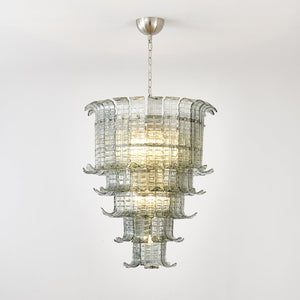 Cascade Glass Green Chandelier