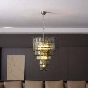 Cascade Glass Green Chandelier