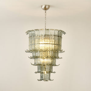Cascade Glass Green Chandelier