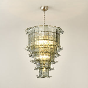 Cascade Glass Green Chandelier