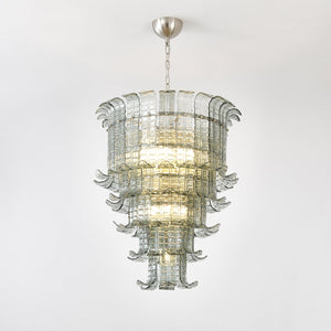 Cascade Glass Green Chandelier