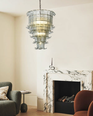 Cascade Glass Green Chandelier