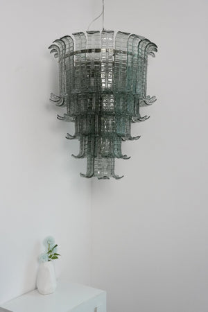 Cascade Glass Green Chandelier