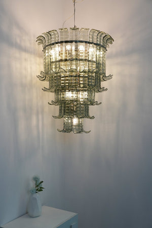 Cascade Glass Green Chandelier