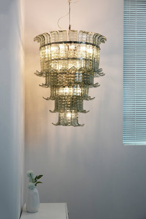 Cascade Glass Green Chandelier