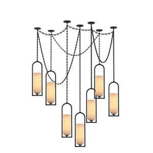 Cascading Chain Lantern Chandelier