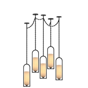 Cascading Chain Lantern Chandelier