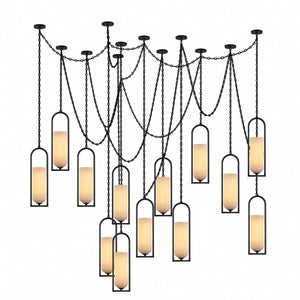 Cascading Chain Lantern Chandelier